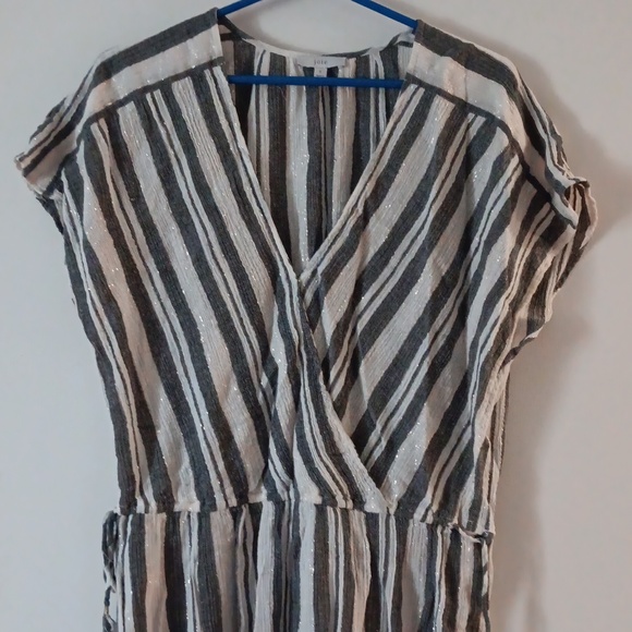 JOIE Grey + White Striped MERCE Mini Dress S - Picture 5 of 8